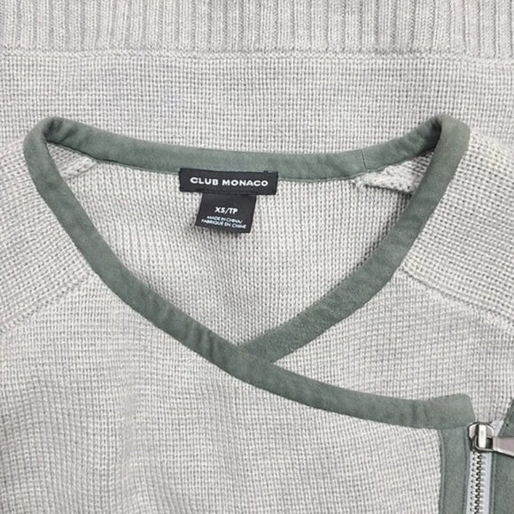 CLUB MONACO 100% Wool Asymmetrical Wrap Front Oversized Cardigan Sweater XS - Picture 10 of 11